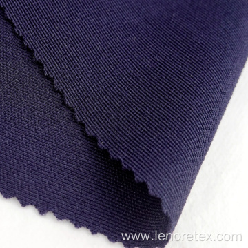 Blue DTY Polyester Spandex Knit Ribbed Recycled Fabric